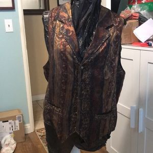 Vintage Old West Vest - floral pattern